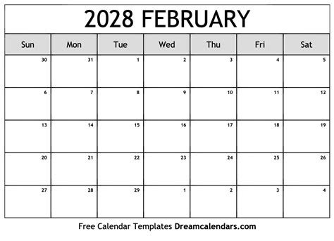 February 2028 Calendar Free Blank Printable With Holidays
