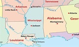 Mapa de Mississippi - EUA Destinos