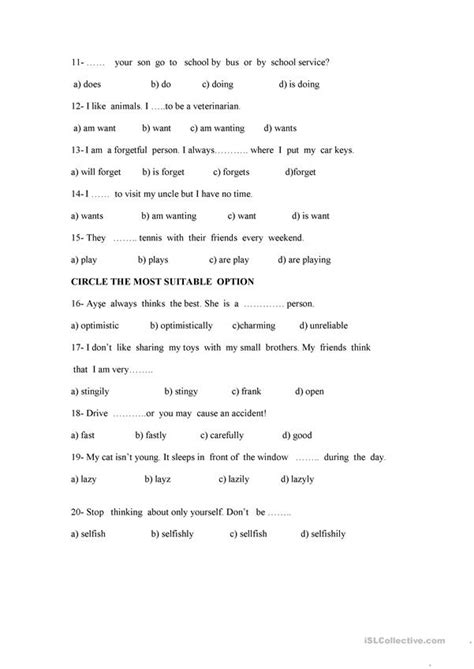 Pay full attention to the content being taught and try to learn as many words as possible. 7th grade test worksheet - Free ESL printable worksheets ...