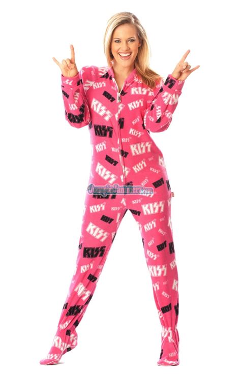 Classic Footie Rock Out In These Official Kiss Footed Pajamas Made From Soft Micro Fleece And