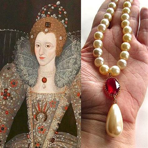 Tudor Pearl Necklace Tudor Ruby Necklace Elizabethan Necklace Queen