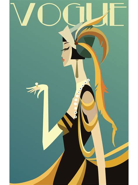 Vogue Art Deco Cover Poster Etsy