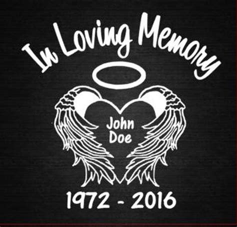 In Loving Memory Heart Wings Window Decal Personalize Computer Decal