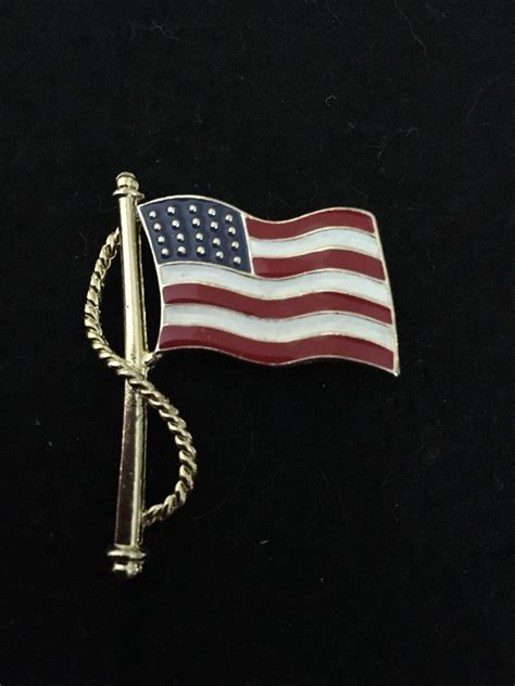 American Flag Lapel Pin Enamel With Twist Pin Back1 14” Ebay