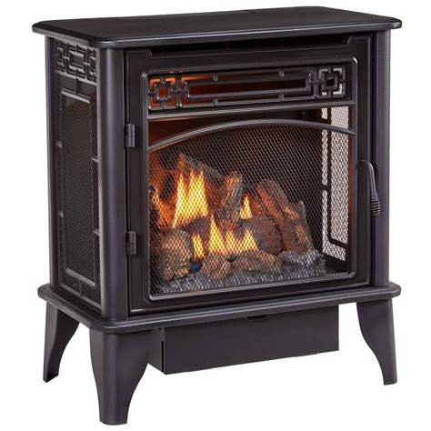 Procom Gas Stove 3 Sided Black Dual Fuel With Remote Control 23000