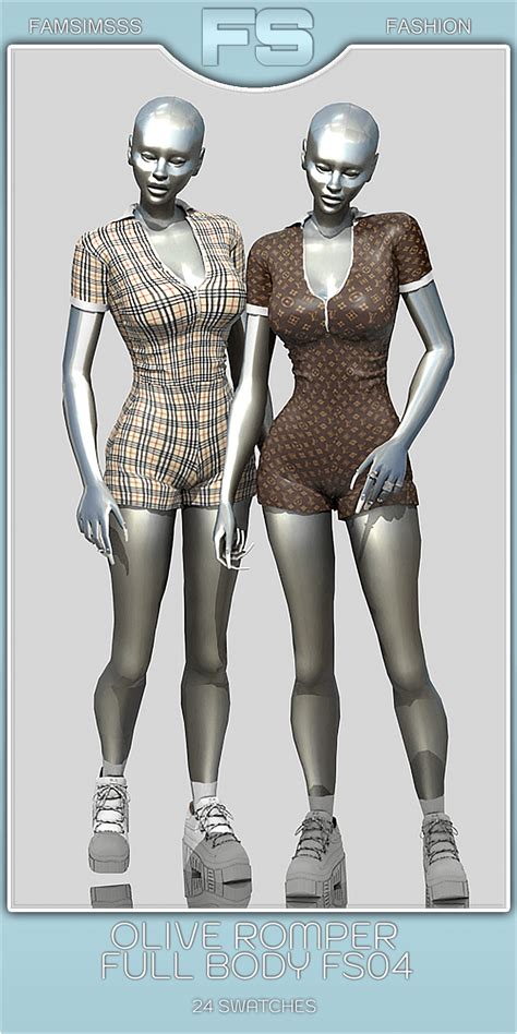 Sims 4 Olive Romper Full Body The Sims Book