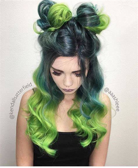 💚 Neon Green Hair Green Wig Green Hair Colors Hair Dye Colors Ombre Hair Microlink Hair