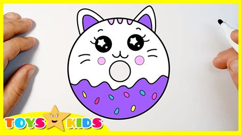 How To Draw A Cute Donut Kitten Drawing Coloring Youtube