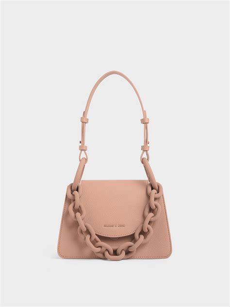 Buy charles keith shoes and get the best deals at the lowest prices on ebay! Blush Chunky Chain Link Small Shoulder Bag | CHARLES ...