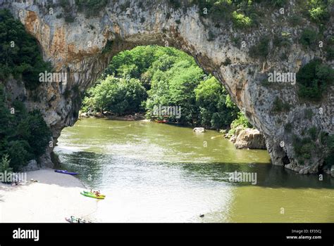 Pont Darc Natural Bridge Over The Ardeche River Gorge Provence
