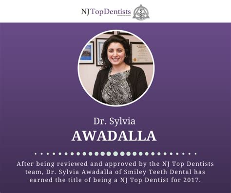 Nj Top Dentists Presents Dr Sylvia Awadalla For 2017