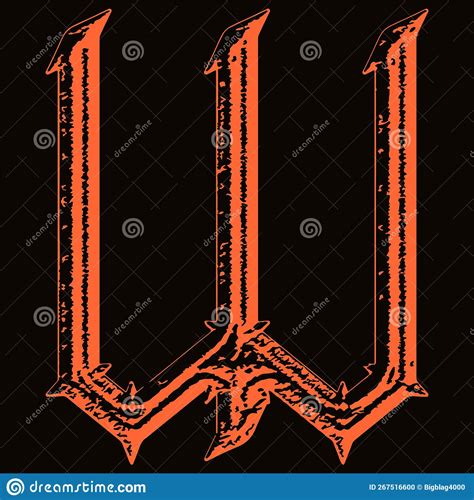 Neo Gothic Decorative Lettervector Medieval Font Stock Illustration