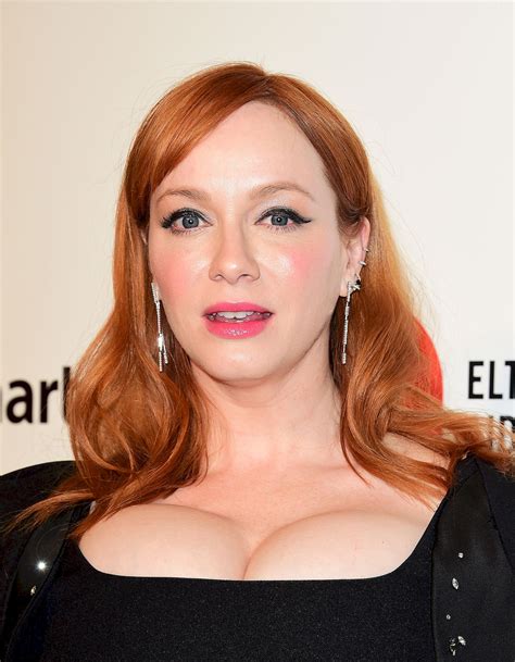 Christina Hendricks Shows Off Her Big Boobs At The Th Annual Elton John Oscar Viewing Party