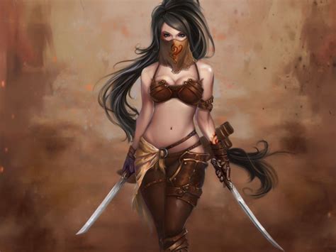 Warrior Girl Swords Long Hair Beautiful Wallpapers Hd