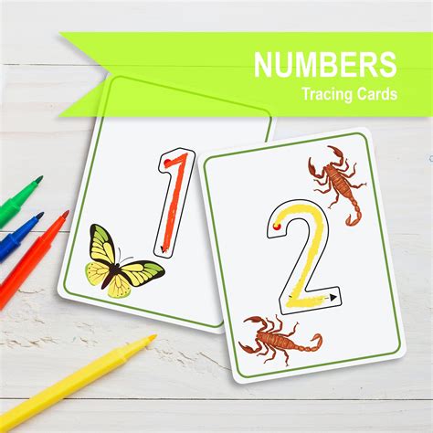Numbers 1 20 Tracing And Counting Printable Flashcards Etsy