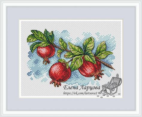 Pomegranate Sprig Cross Stitch Pattern Code El 285 Elena Lartsova