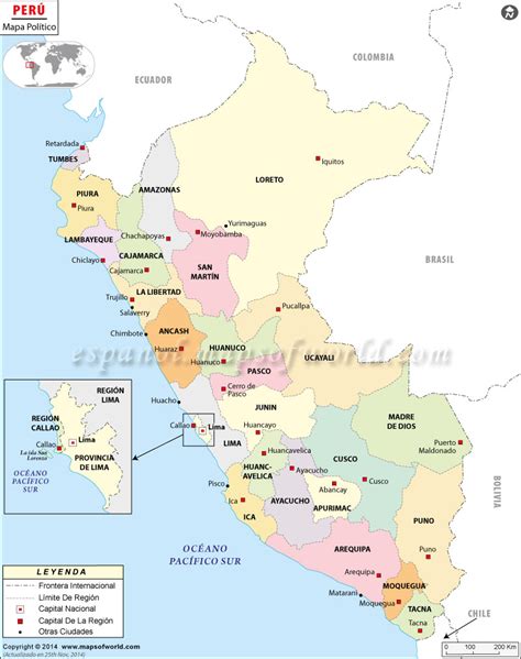 Mapa Politico Del Peru Mapa Politico De Peru