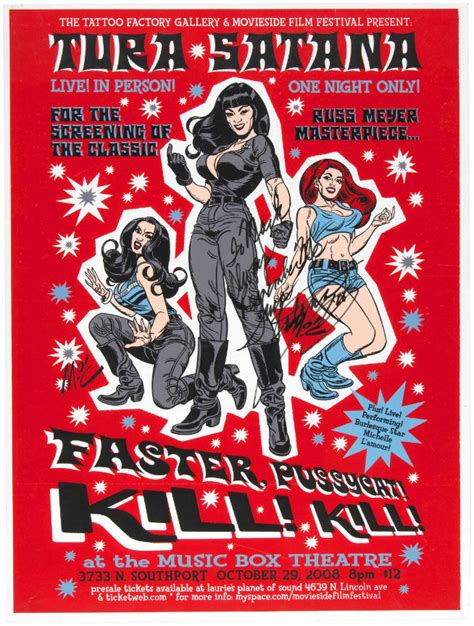 Hakes Faster Pussycat Kill Kill Tura Satana Signed Poster