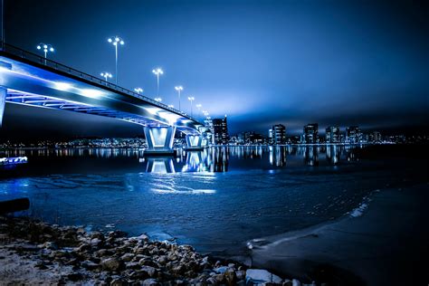 Bridge With Led Lights During Night · Free Stock Photo