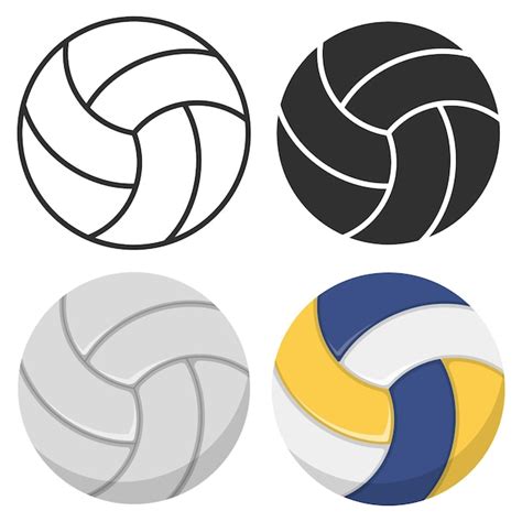 Premium Vector Volleyball Balls Flat Icons Set Vector Illustration