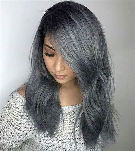 Behind The Gorgeous Slate Grey Stunning Colour Grey Hair Color