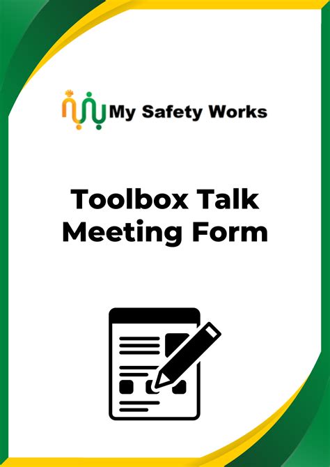 Toolbox Talk Meeting Form My Safety Works