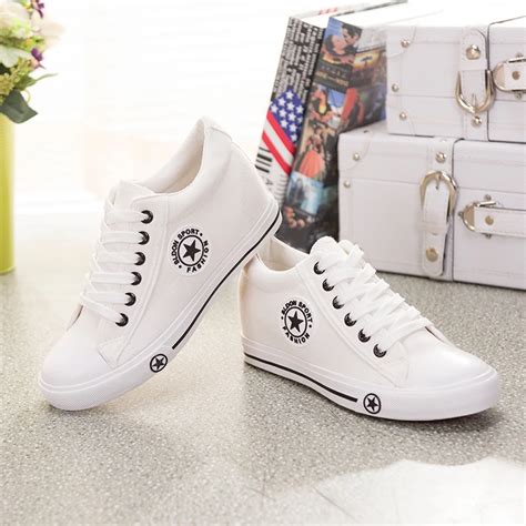 Designer Summer Women Sneakers White Wedges Canvas Shoes Star Lace Up