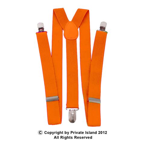 Orange Suspenders Bulk Wholesale Clip On Elastic 12pk 1282d Private