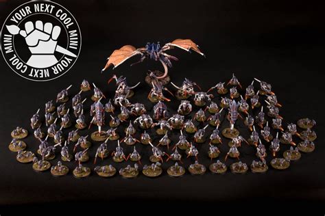 Warhammer 40k 99 Piece Tyranid Army All Pro Painted Free Etsy