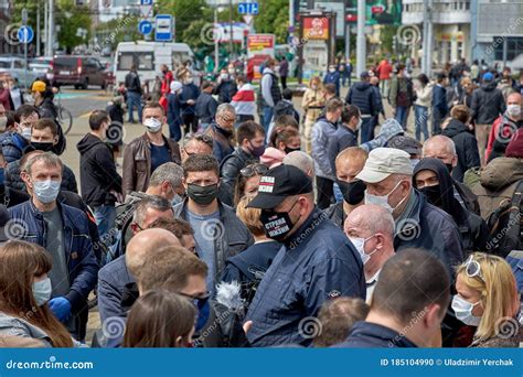 May 24 2020 Minsk Belarusian People Walk Down The Street Editorial