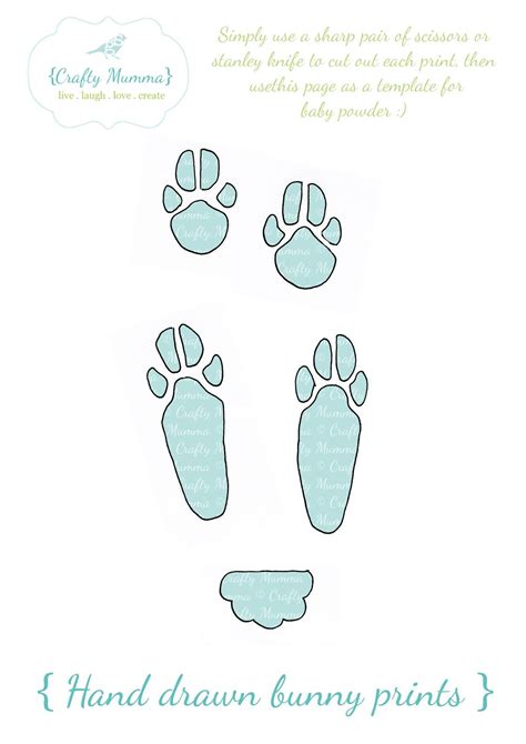 For other design ideas, consider using the realistic bunny. Rabbit Footprints Stencil | Easter bunny footprints ...