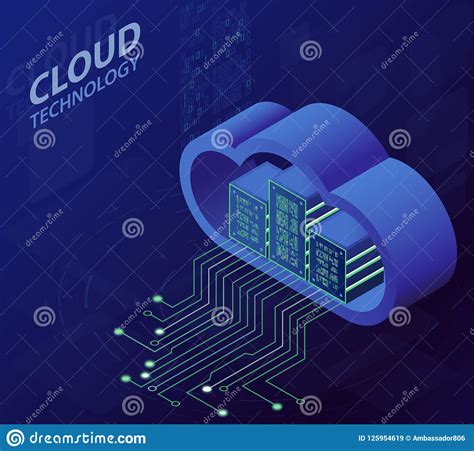 Cloud Technology Isometric Concept Modern Computing Services