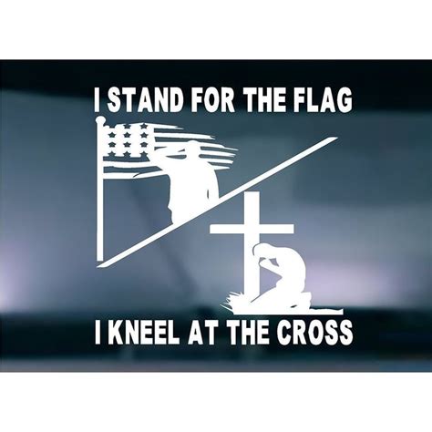 I Stand For The Flag I Kneel At The Cross Christian Decals Computer