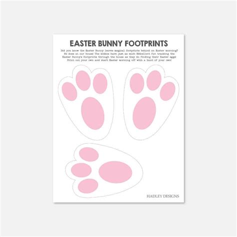Easter Bunny Footprint Paw Print Stencil Egg Hunt Kids Art Craft Party