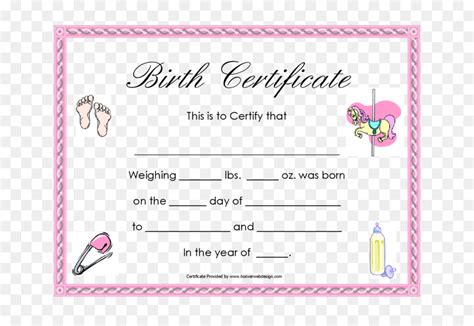 Get your birth certificate now. Baby Doll Birth Certificate Template (3