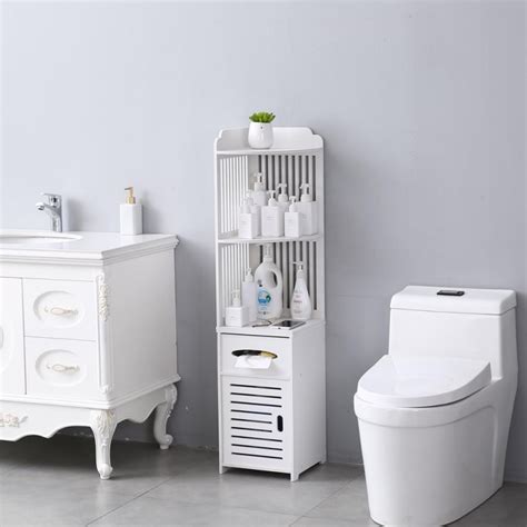Most bathroom cabinets are designed to last for many years, maybe even for the life of the home. Zimtown Small Bathroom Storage Corner Floor Cabinet with ...