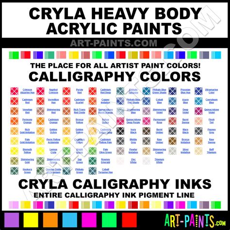 Cryla Heavy Body Acrylic Calligraphy Ink Paint Colors Calligraphy