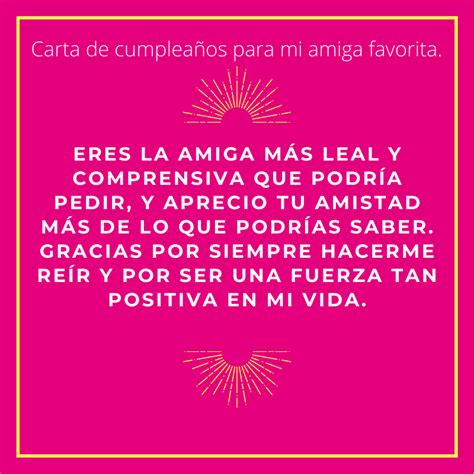 Carta De Cumpleaños Para Mi Amiga Favorita Puras Letras