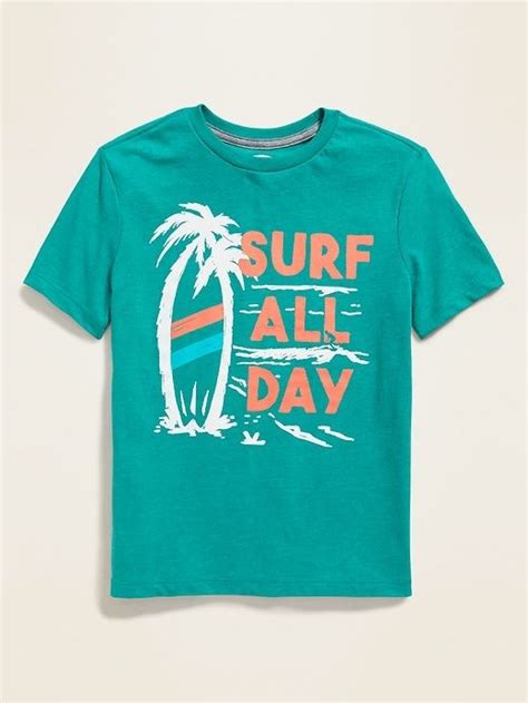 Old Navy Boys Relaxed Graphic Crew Neck Tee Surf All Day Big And Tall