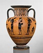 Attributed to an artist near Exekias | Terracotta neck-amphora (jar ...