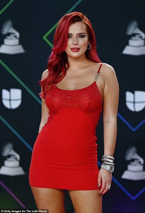 Bella Thorne Oozes Sex Appeal In A Red Hot Mini Dress At The Latin Grammy Awards In Las Vegas