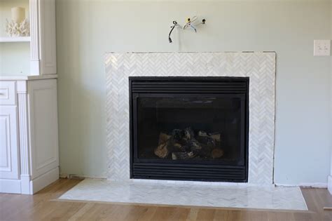 fireplace with herringbone tile i am chris