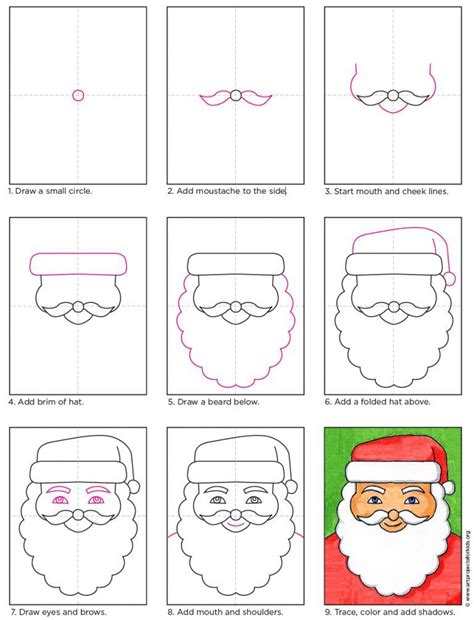 How To Draw Santas Face · Art Projects For Kids Christmas Drawings