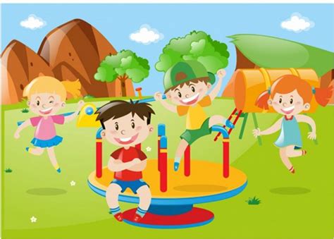 Download Gambar Kartun Anak Anak Sedang Bermain Di Taman Pics