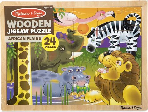 African Plains Wooden Jigsaw Puzzle 24 Pieces Kite And Kaboodle