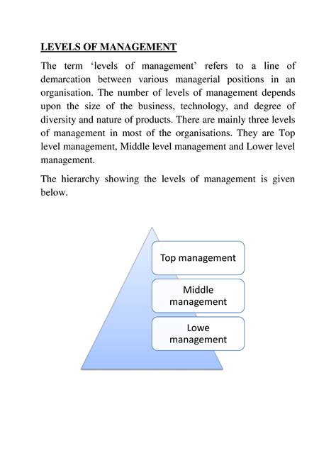 Levels Of Management Levels Of Management The Term 8levels Of