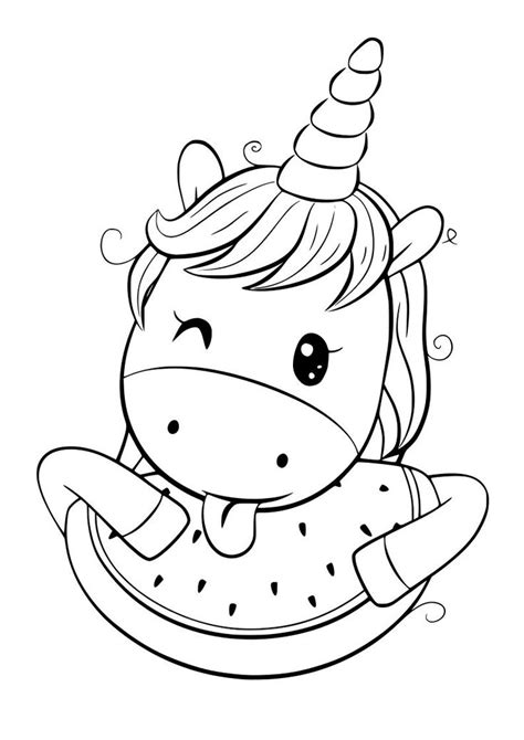 Dibujo De Unicornio Kawaii Para Imprimir Y Colorear Unicornio