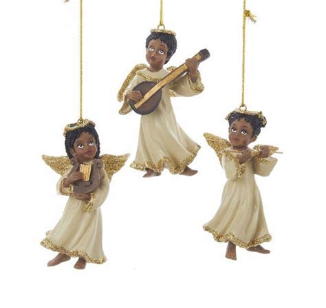 Musical Angels Ii African American Christmas Ornament Set Of 3 The