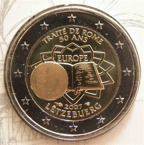 Luxembourg 2 Euro Coin 50 Years Treaty Of Rome 2007 Euro Coinstv