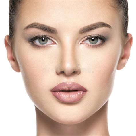 Front Portrait Of The Woman With Beauty Face Stock Image Image Of Pretty Girl